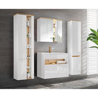 BADMÖBEL-SET 5-TLG. Bermuda-56 - Weiß, Holzwerkstoff (200/200/45cm) - Lomado