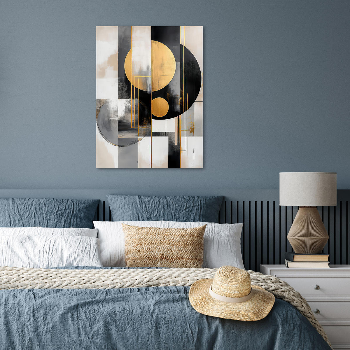 POSTER Abstrakt - Gold - Silber - Formen - Ästhetisch - Modern 60x80 cm - Goldfarben, Papier (60/80/0.1cm) - MuchoWow