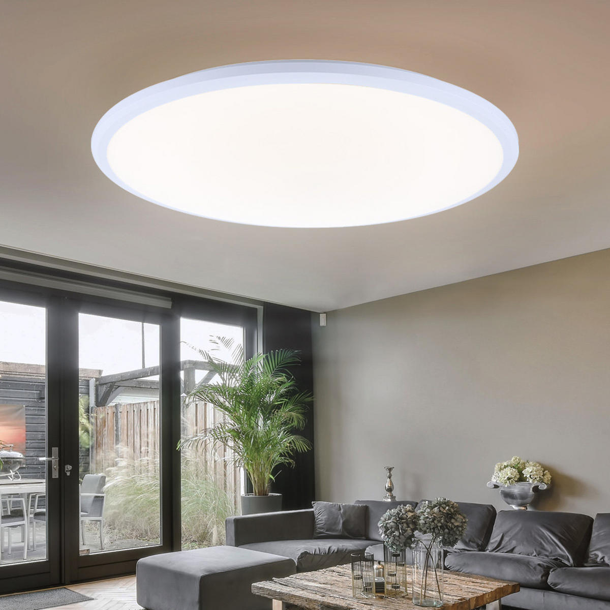 LED DECKENLEUCHTE FELION Weiß Metall - Weiß, Metall (49/49/8cm) - Globo Lighting