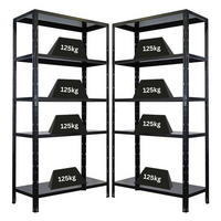 SCHWERLASTREGAL Ares 2er-Set 180x90x40cm Fachlast 125 kg Schwarz - Schwarz, Metall (180/180/40cm) - PROREGAL