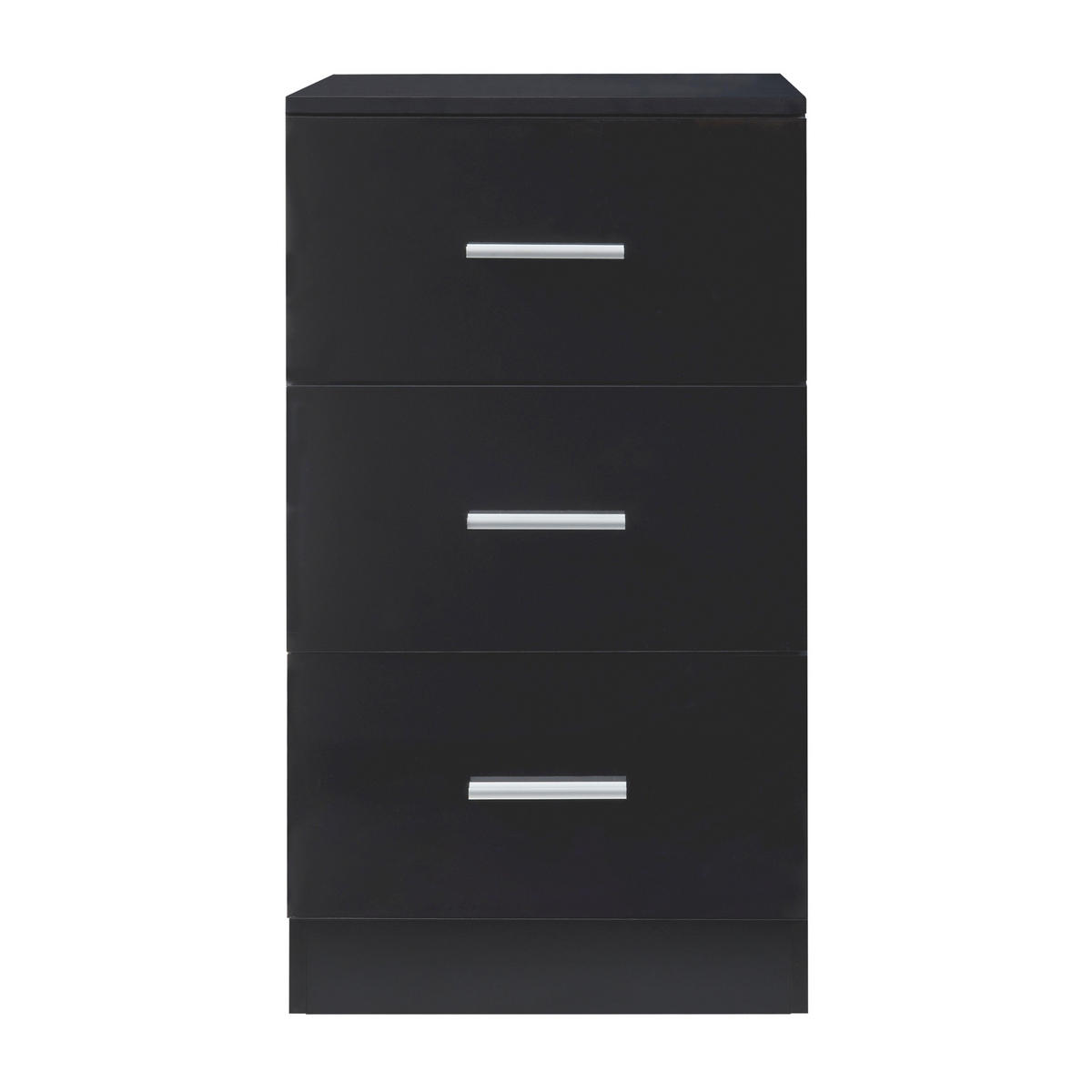 NACHTTISCH-SET 2 TLG. Aurdal - Schwarz Hochglanz, Holzwerkstoff (37/66/34.5cm) - [en.casa]