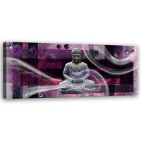 WANDBILD buddha feng shui - Lila, Textil (90/30cm) - Feeby