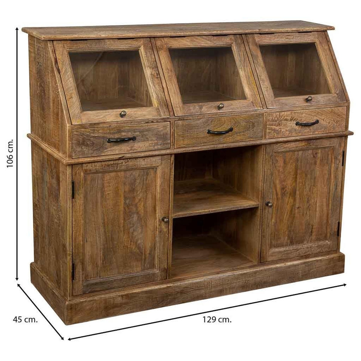 SIDEBOARD aus Holz 129x45x106 cm - Braun, Holz (129/106/45cm) - Wanderlust