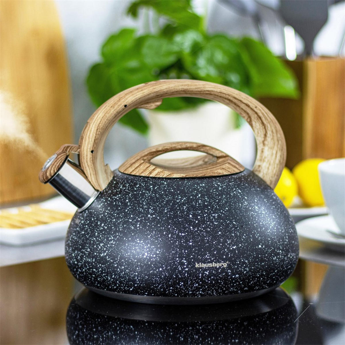 WASSERKESSEL Schwarz 25/23/23 cm KB7282 - Schwarz, Kunststoff (25cm) - Klausberg 