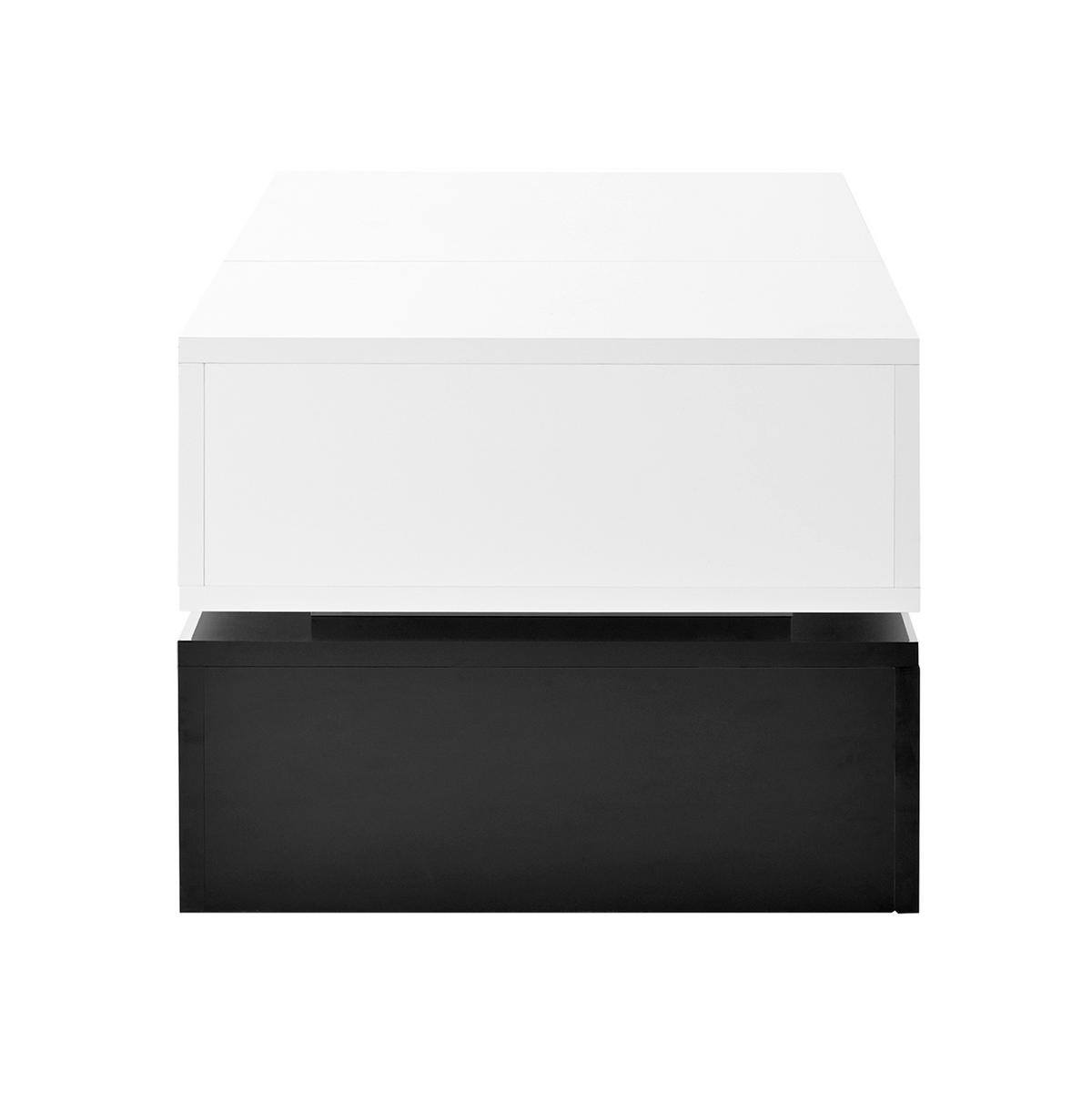 COUCHTISCH 90/45/35.5 cm in Schwarz/Weiß aus PB mit LED-Beleuchtung - Weiß, Holzwerkstoff (90/45/35.5cm) - OKMYHOME