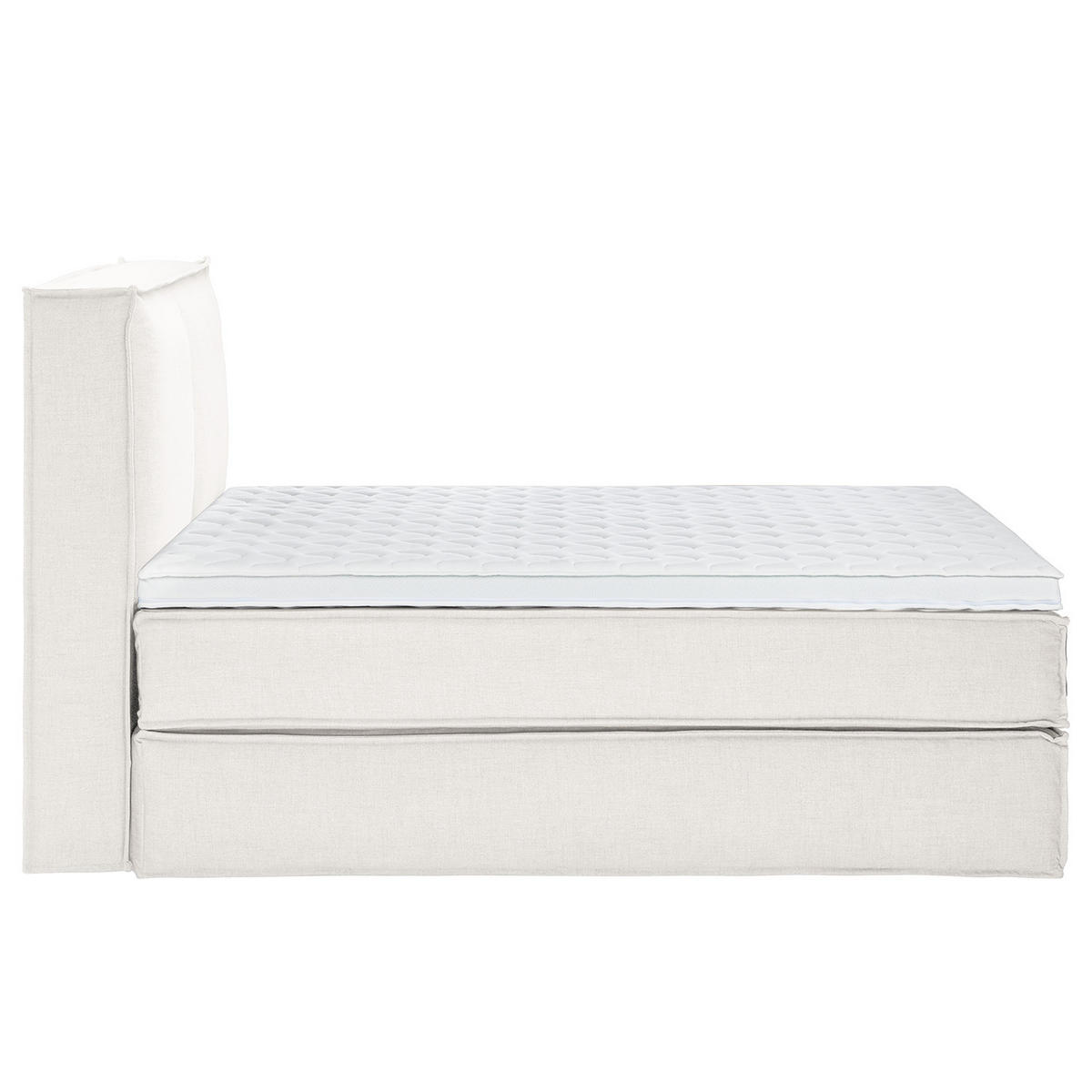 BOXSPRINGBETT mit Kopfteil - Premium - Weiß, Textil (160/200cm) - home24