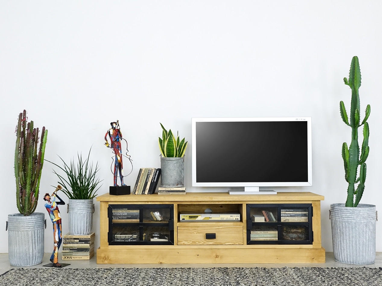 TV-SCHRANK aus Massivholz Farmline - Honig, Holz (160/46/40cm) - Seart