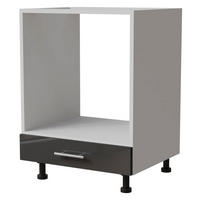 HERDUMBAUSCHRANK Essen D11K/60 Graphit Hochglanz / Weiß Matt 60 / 50 / 82cm - Graphitfarben/Weiß, Holz/Holzwerkstoff (60/82/50cm) - Feldmann-Wohnen