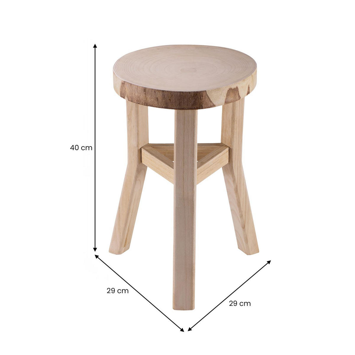 SITZHOCKER ZAHORA - Naturfarben, Holz (28/40/28cm) - CARO-Möbel