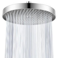 DUSCHKOPF 10 Zoll Regendusche Rund Chrom Schwarz - Silberfarben, Metall (18/12.7/26cm)