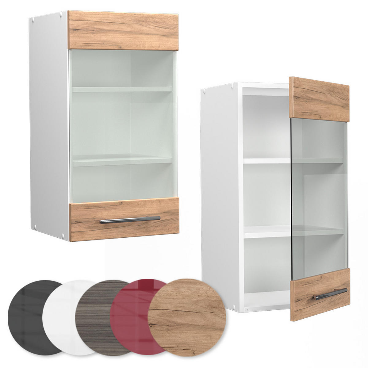 KÜCHENGLASSCHRANK Fame-Line Goldkraft Eiche 40 cm - Honigeiche/Eiche Wotan, Holzwerkstoff (40/72/34.1cm) - Vicco
