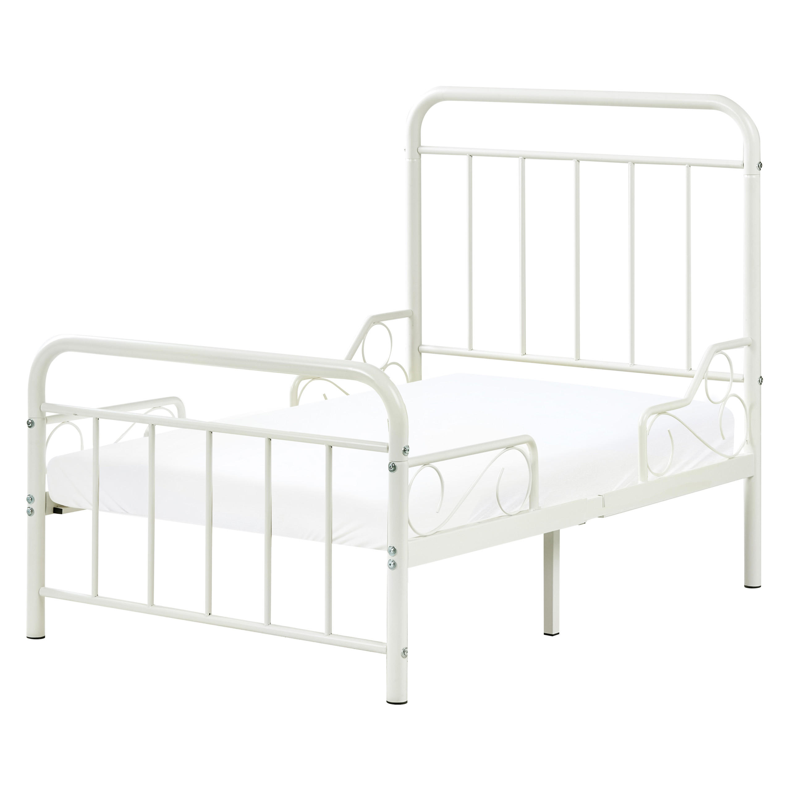 DĚTSKÁ POSTEL rostoucí Kov 90/200 cm Krémově bílá Anais - krémová, kov (90/200cm) - Beliani