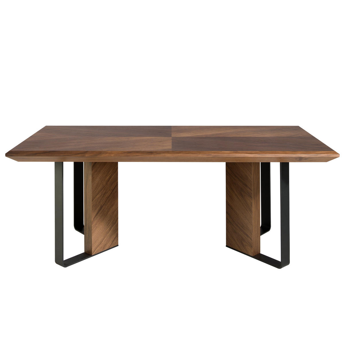 ESSTISCH Walnuss Schwarz 200/95/76 cm - Walnussfarben/Schwarz, Holz (95/200/76cm) - ANGEL CERDA