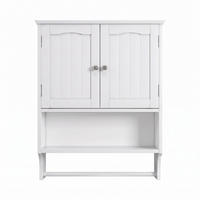 WANDSCHRANK Badezimmer Weiß Medizinschrank mit Handtuchhalter & verstellbaren Regalen - Weiß, Holzwerkstoff (56.89/70/19cm) - Urban Meuble