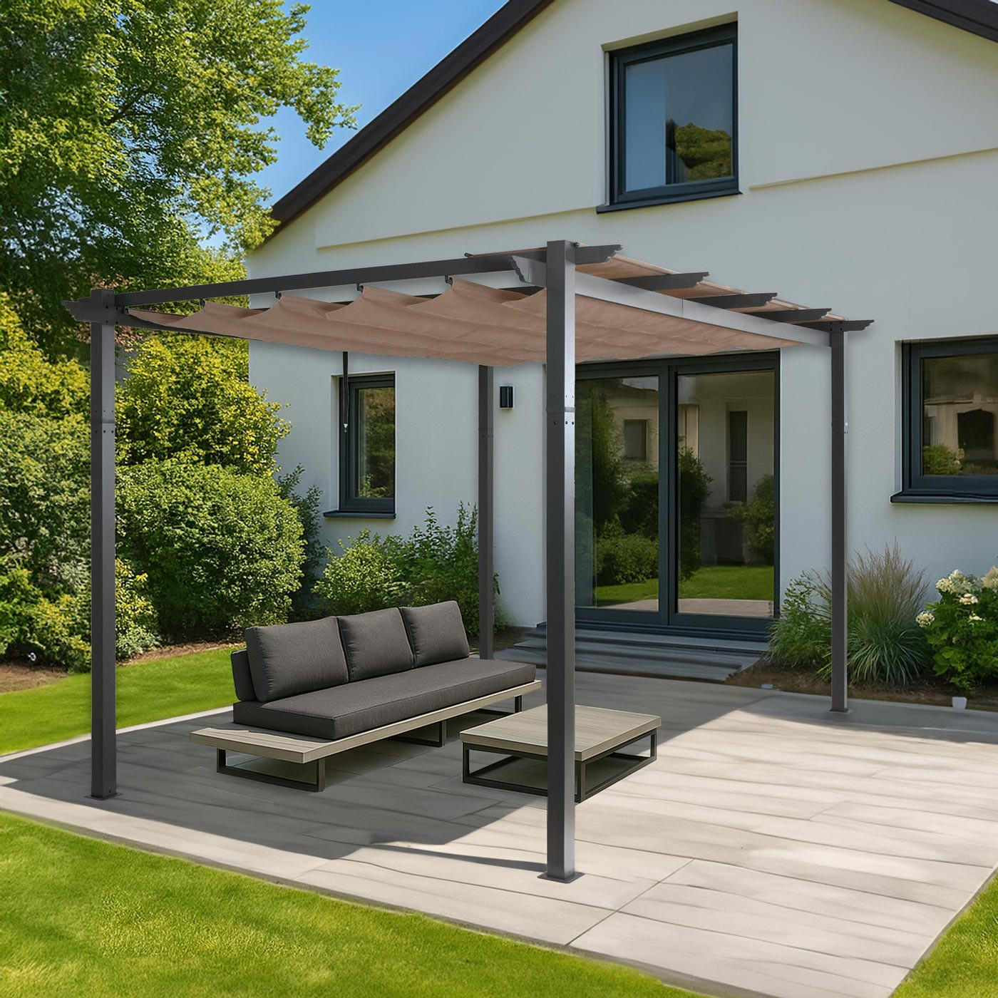 PERGOLA taupe - Taupe, Metall (400/240/300cm) - MCW