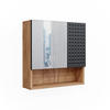 BADSPIEGELSCHRANK Irma Anthrazit gepunktet 54 x 55 cm - Honigeiche/Anthrazit, Holzwerkstoff (54/55/16.9cm) - Vicco