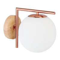 WANDLEUCHTE - Multicolor, Glas/Holz (19.5/22/28cm) - Relaxdays