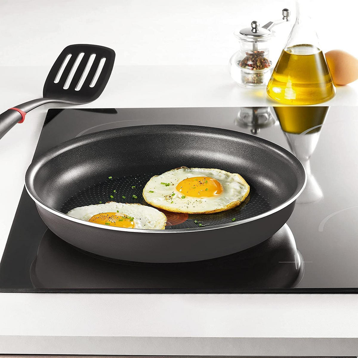 TOPF-UND PFANNEN-SET Ingenio L20496 Schwarz 10-Teilig - Schwarz, Keramik/Metall - Tefal