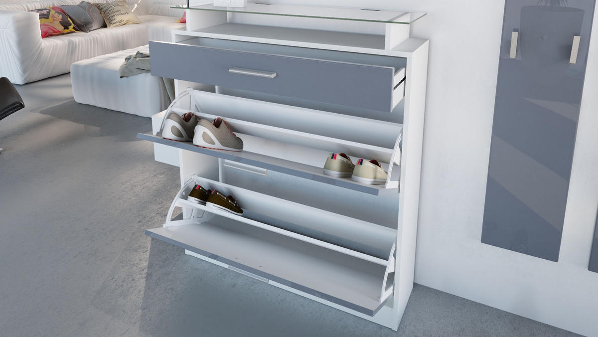 GARDEROBE Loret Front in Schwarz matt - Schwarz, Holzwerkstoff (180/200/23cm) - Vladon