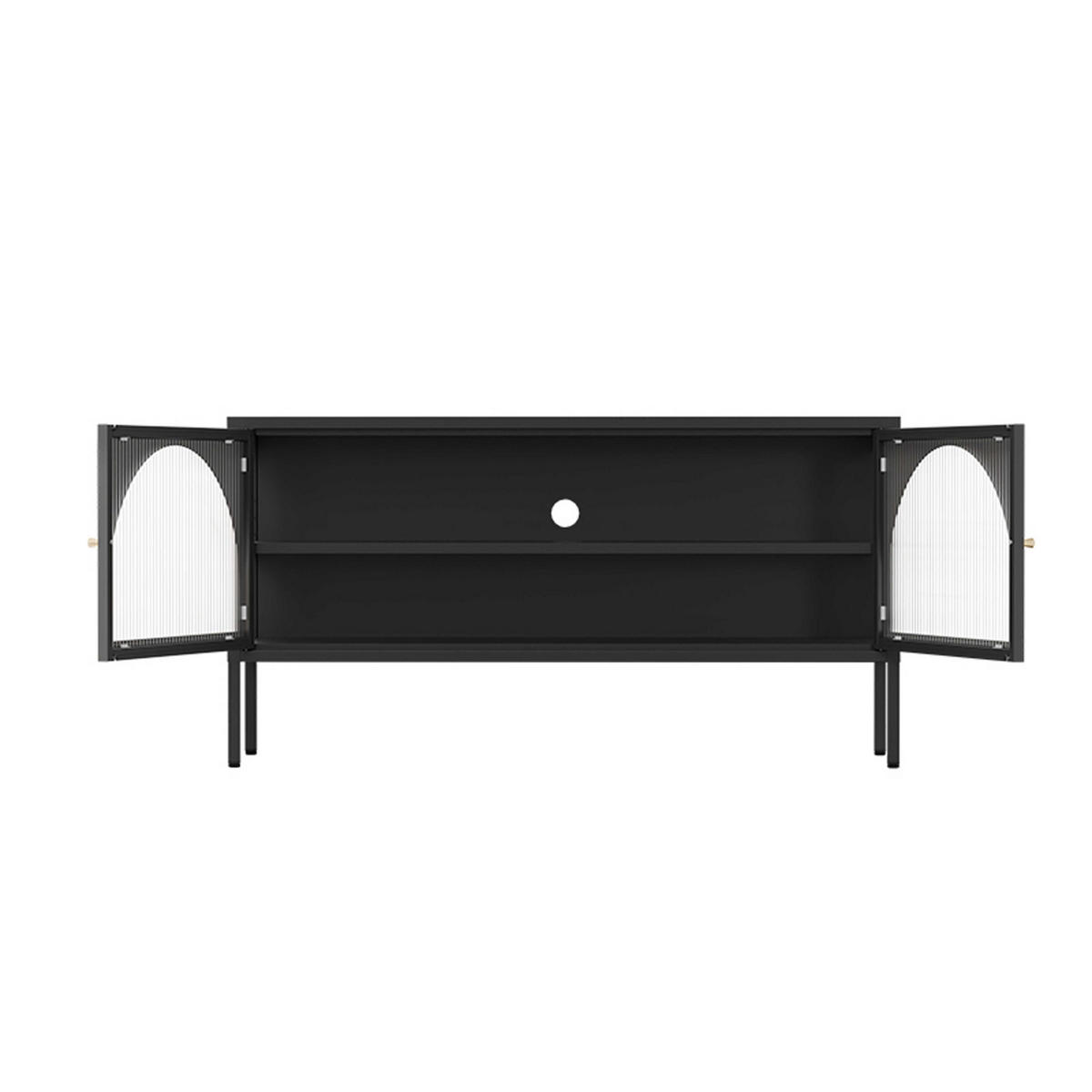 TV-SCHRANK 115 cm, Schwarz - Schwarz, Metall (35/60/115cm) - Oviala