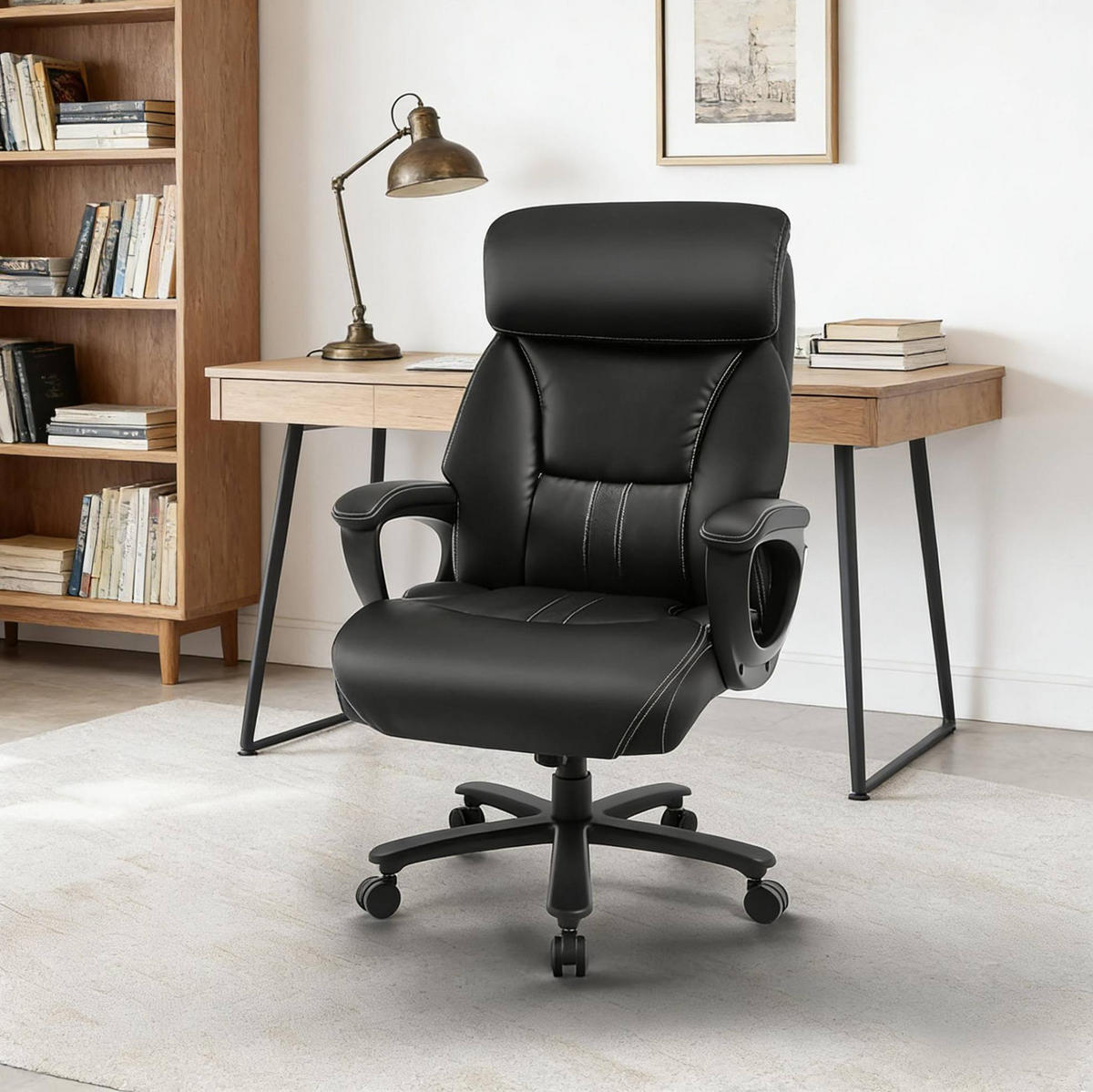 BÜROSTUHL ergonomisch höhenverstellbar 86 x 72 x 127 cm Schwarz - Schwarz, Metall (72/127/86cm) - Meubliv