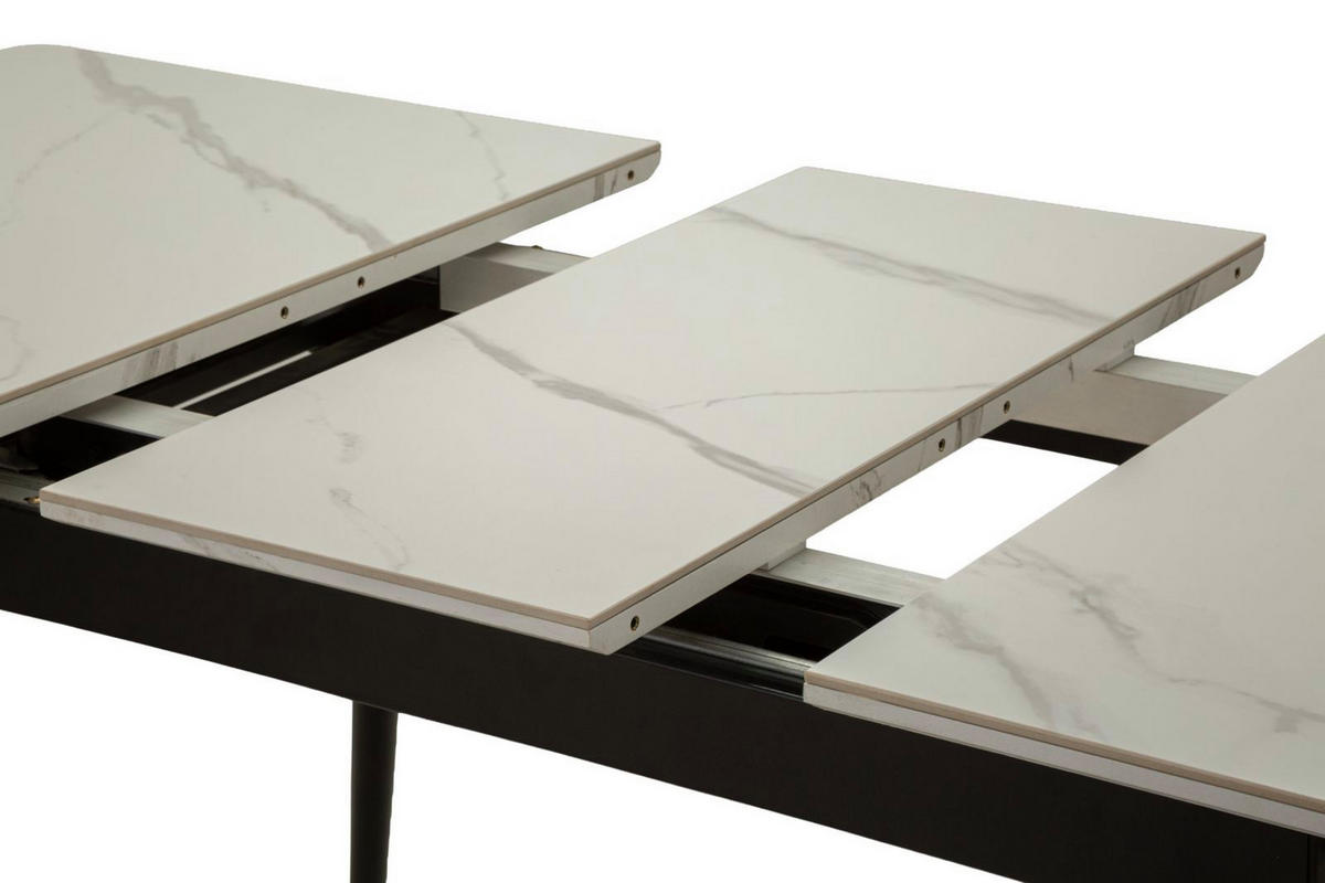 ESSTISCH Matt, schwarz und weiß, Metall und Keramik, 120 x 80 x 75 cm - Schwarz/Weiß, Keramik/Metall (80/120/75cm) - Mauro Ferretti