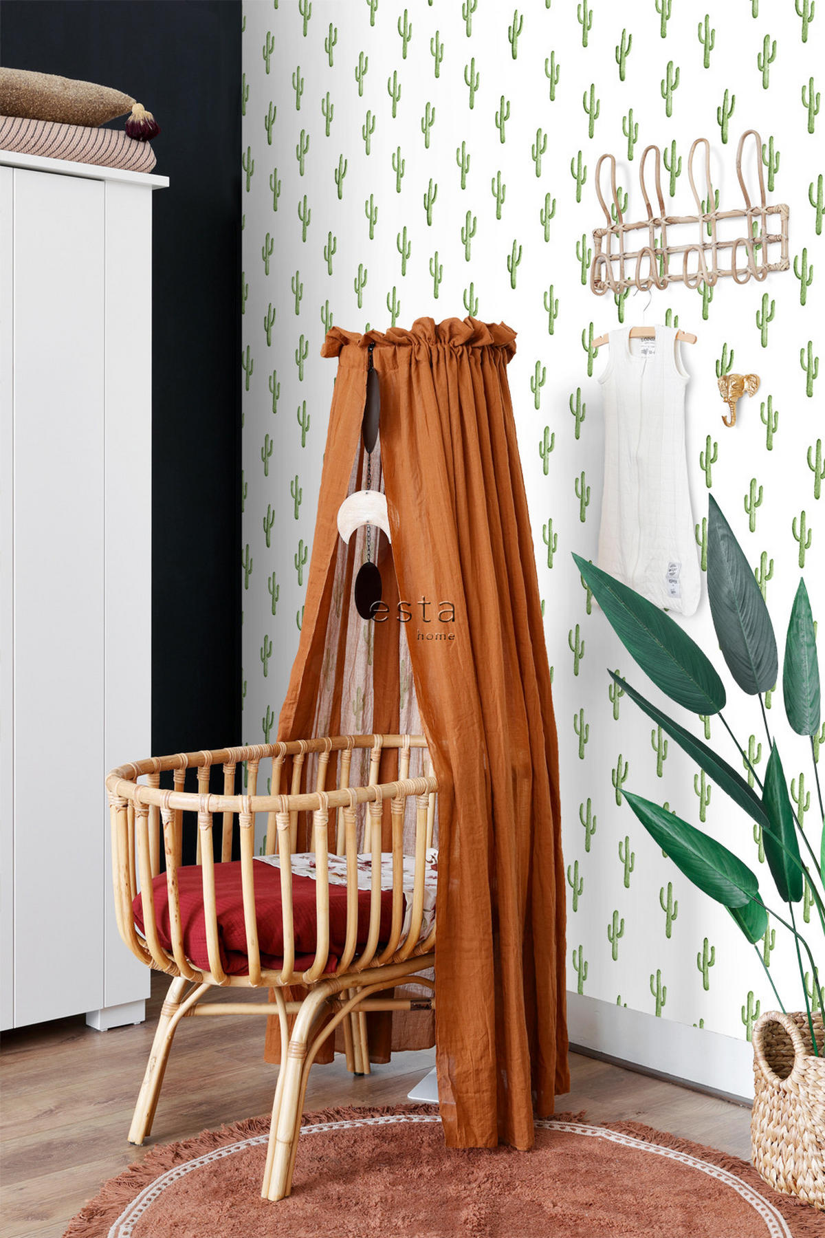 TAPETE kleine Wüstenkakteen 53 cm x 10.05 m - Grün, Papier (53/0.1cm) - ESTAhome