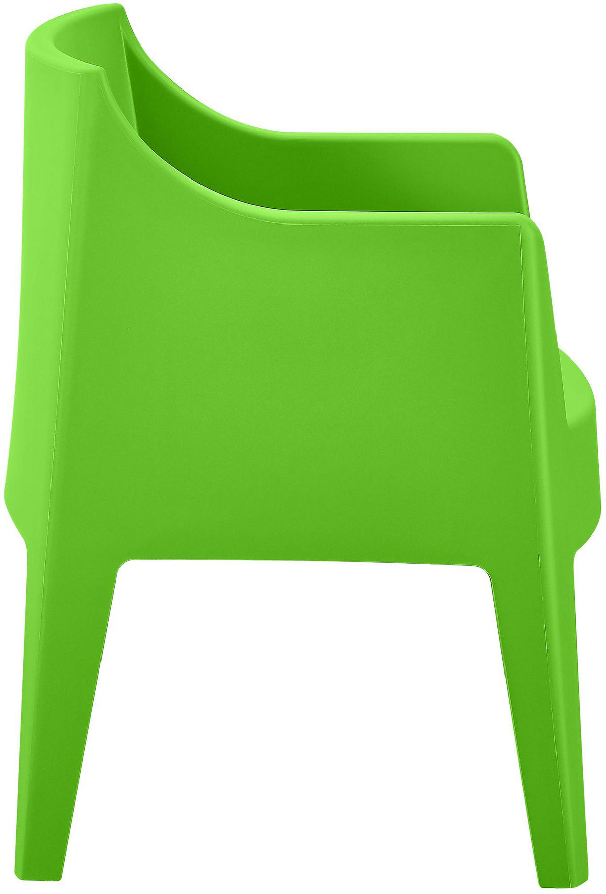 GARTENSTUHL Henri 4er Set 73x57x78cm Kunststoff Grün Stapelstuhl - Grün, Kunststoff (73/78/57cm) - DELUKE