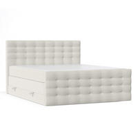 BOXSPRINGBETT Blend Creme 140/200 cm mit Matratze - Creme/Schwarz, Holz/Holzwerkstoff (140/200cm) - Maison de Reve