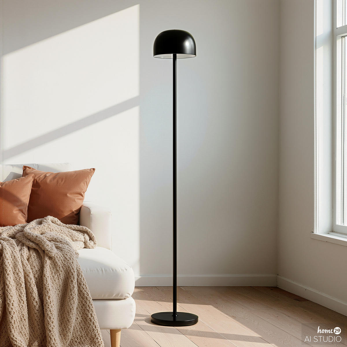 AKKU-STEHLEUCHTE - Eisen / Kunststoff - Dimmbar - Schwarz, Kunststoff/Metall (20/20/147cm) - home24