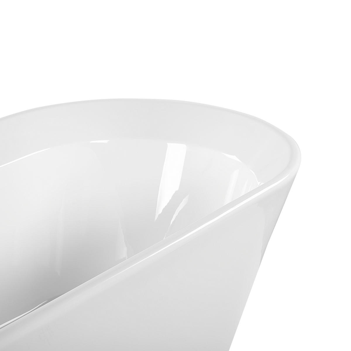 BADEWANNE FREISTEHEND 80x170x59 cm weiß Ovalle - Weiß, Kunststoff (80/59/170cm) - Beliani
