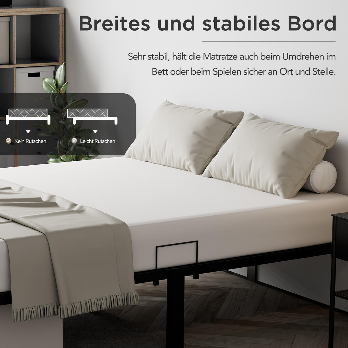 METALLBETT 140x200 cm - Schwarz, Metall (140/200cm) - HOMAVO