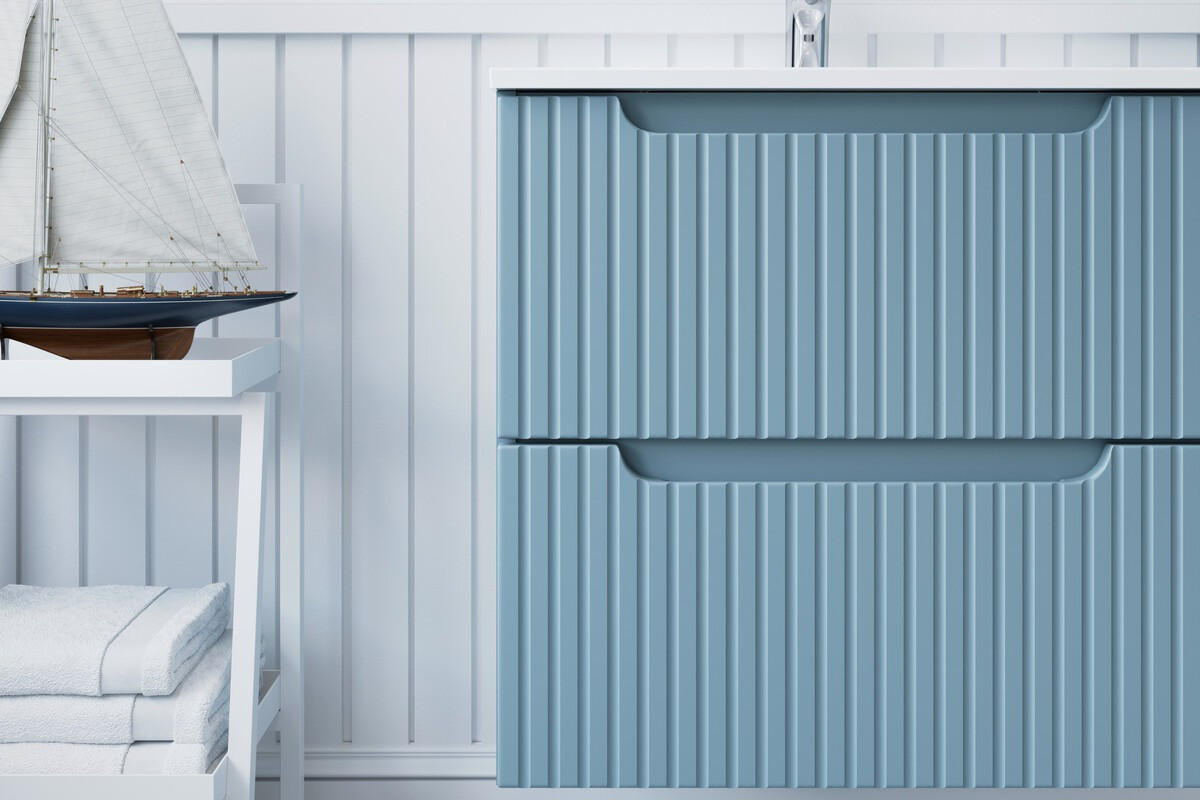 BADMÖBEL-SET 4 Teile Nova Denim N BM376 in Denim - Dunkelblau, Holz (120/140/40cm)