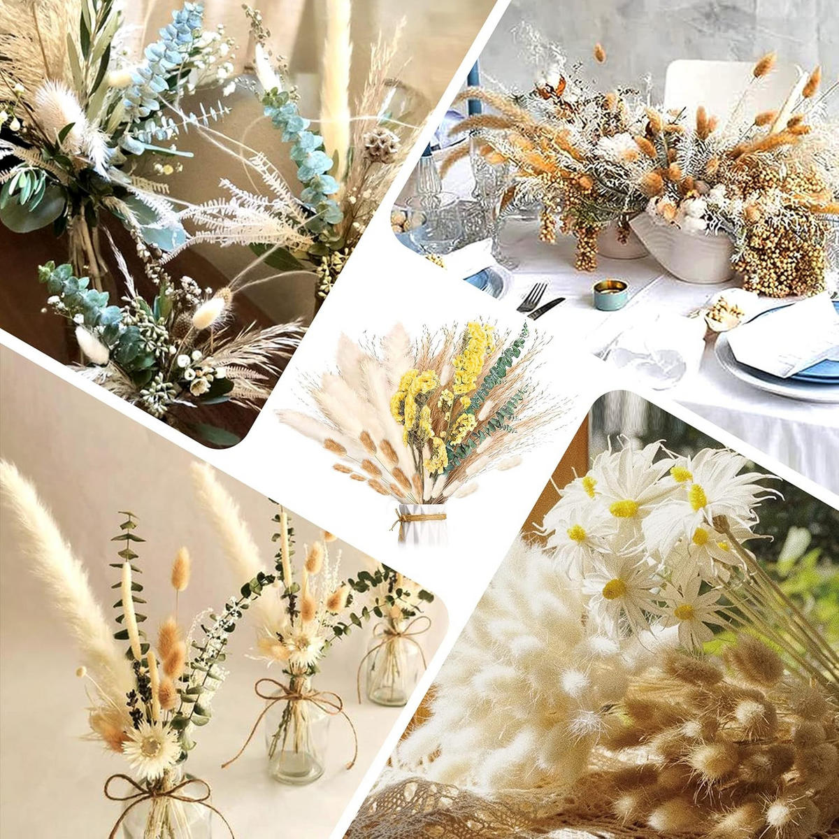 TROCKENBLUME 35 Stück, Für Home Hochzeit Esszimmertisch Deko - Multicolor, Naturmaterialien (5cm) - Kaket