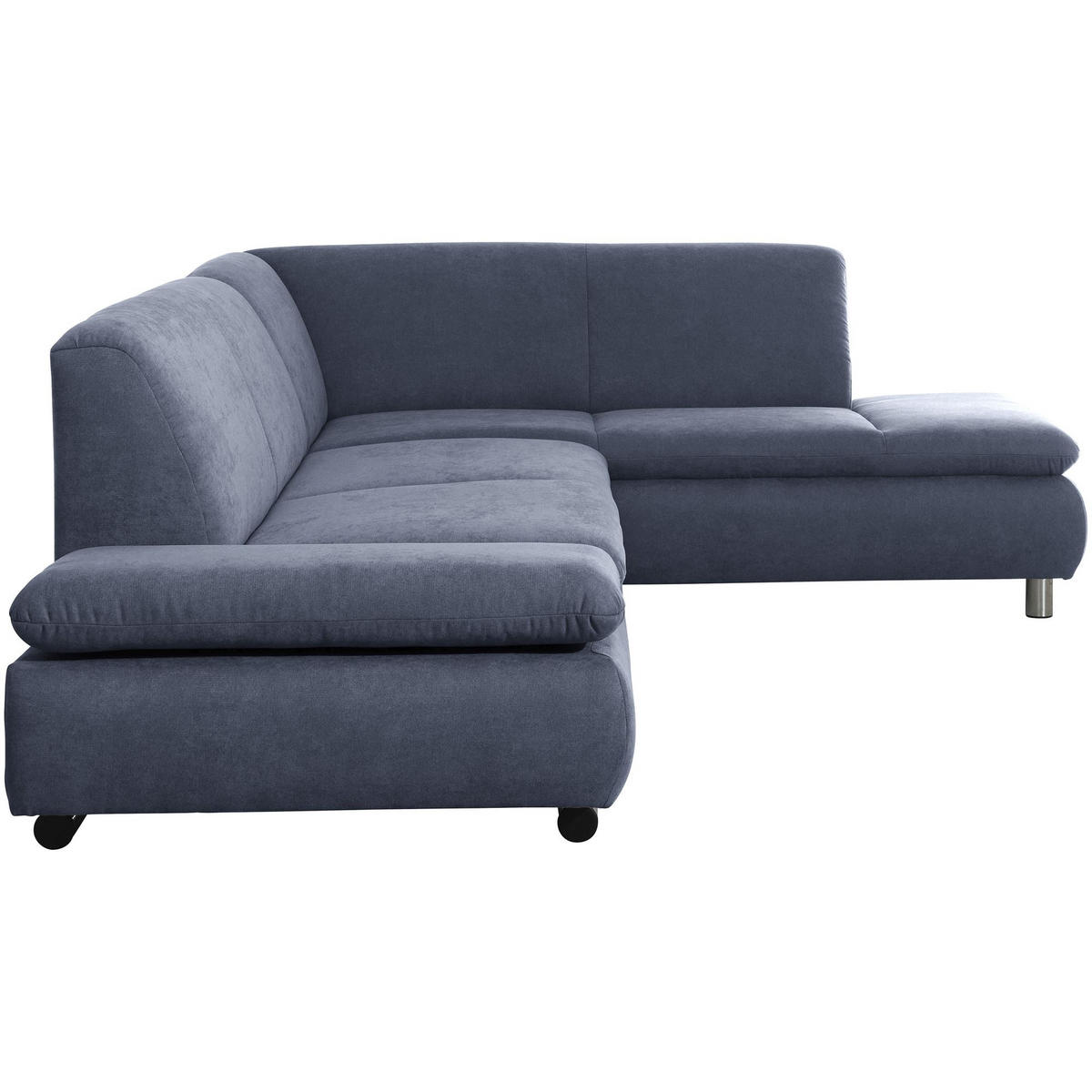 ECKSOFA mit Ottomane rechts Kaye Flachgewebe blau - Blau, Kunststoff (190/270cm) - 58aufmkessel