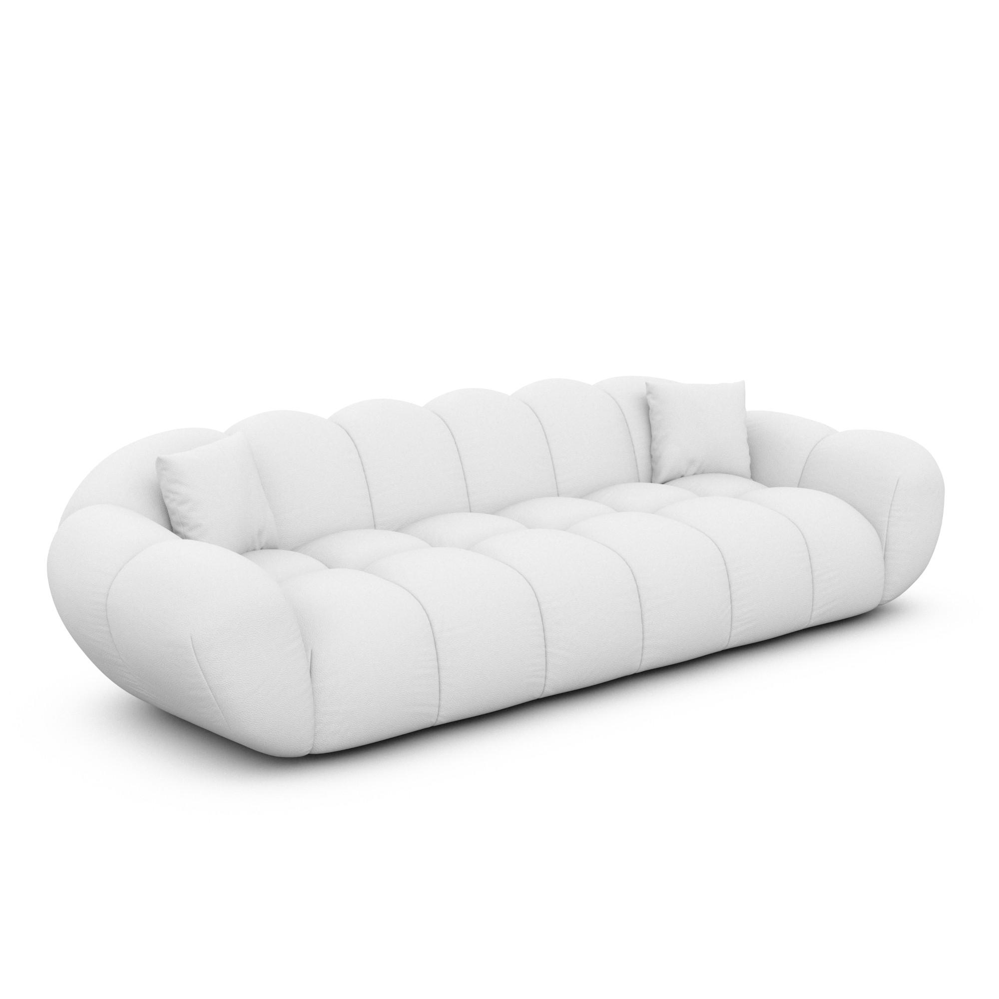 4-SITZER-SOFA Liva Weiß Kunstleder - Weiß, Kunststoff (265/70/93cm) - VAROYAL