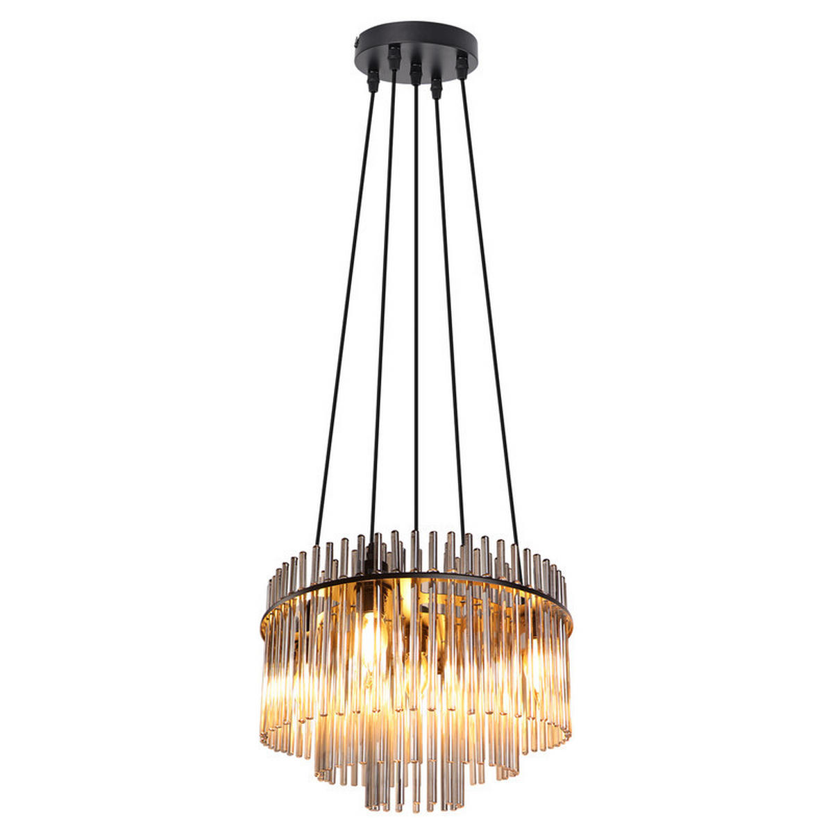 PENDELLEUCHTE BERLEBURG Ⅲ 15/40/150 cm - Schwarz, Metall (15/40/150cm) - Nettlife