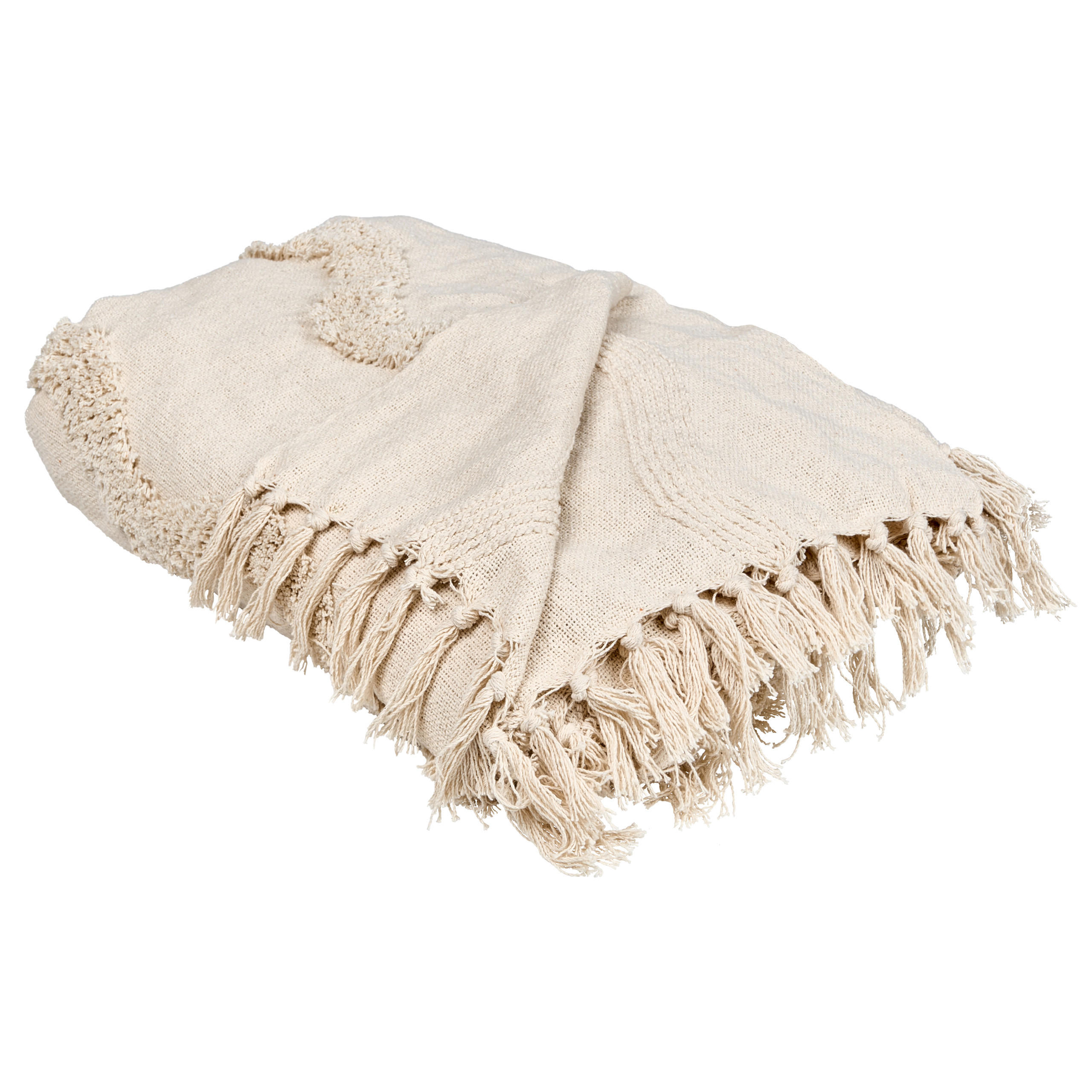 KUSCHELDECKE Baumwolle 200/200 cm Hellbeige Khari - Beige, Textil (200/200cm) - Beliani