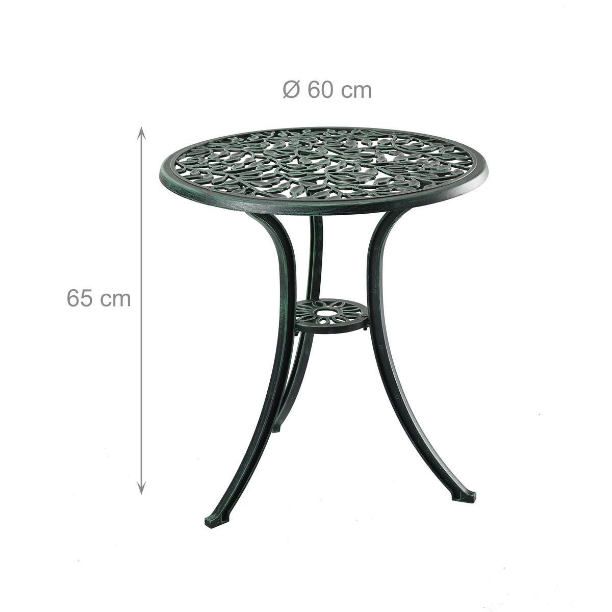 3-TLG.GARTENMÖBEL-SET - Dunkelgrün, Metall - Relaxdays