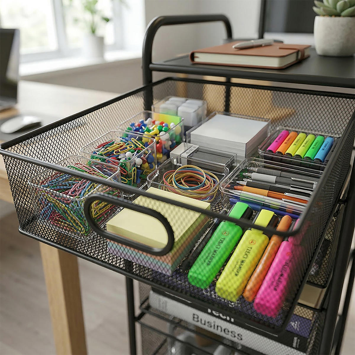 VOZÍK - čierna, kov/plast (32/92.5/33cm) - Relaxdays