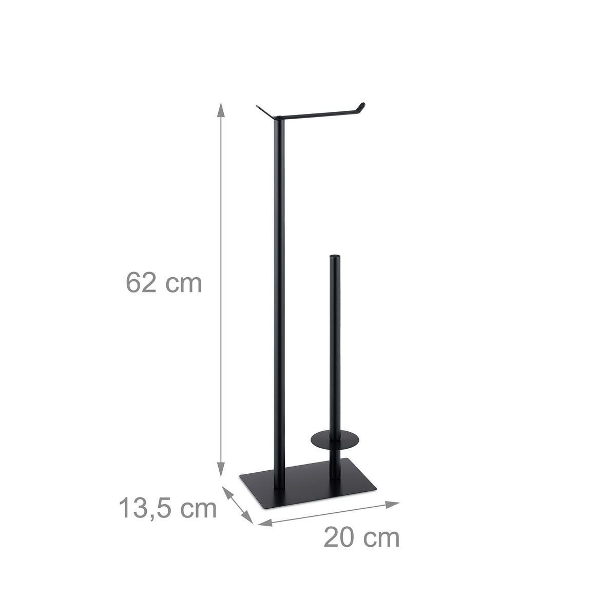 TOILETTENPAPIERHALTER - Schwarz, Metall (20/62/13.5cm) - Relaxdays