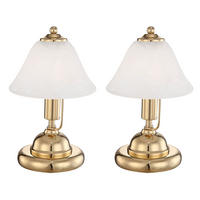 TISCHLEUCHTE Metall Messing Glas 2er Set - Messingfarben, Glas (17/17/27cm) - Globo Lighting