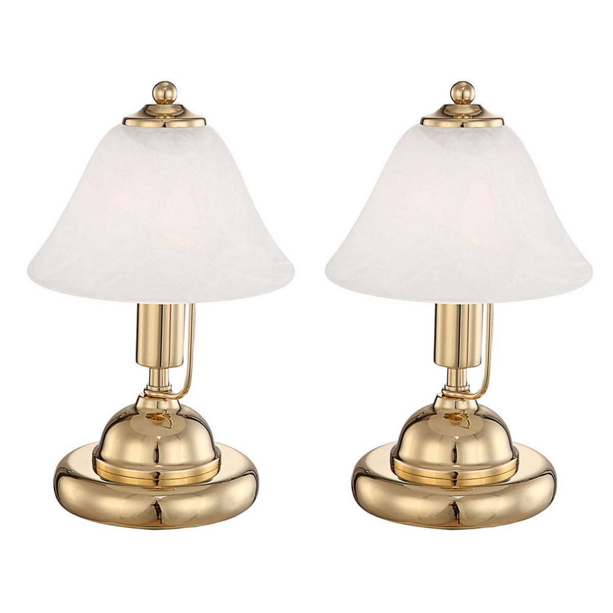 TISCHLEUCHTE Metall Messing Glas 2er Set - Messingfarben, Glas (17/17/27cm) - Globo Lighting