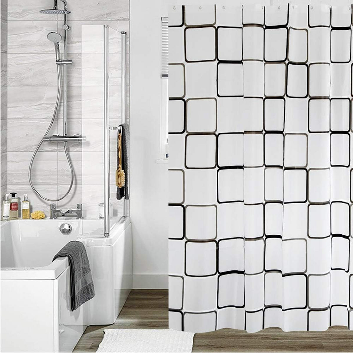 DUSCHVORHANG PEVA wasserdicht schimmelresistent bruchfest ideal Badezimmer - Weiß, Kunststoff (200/200cm) - MCBOSON