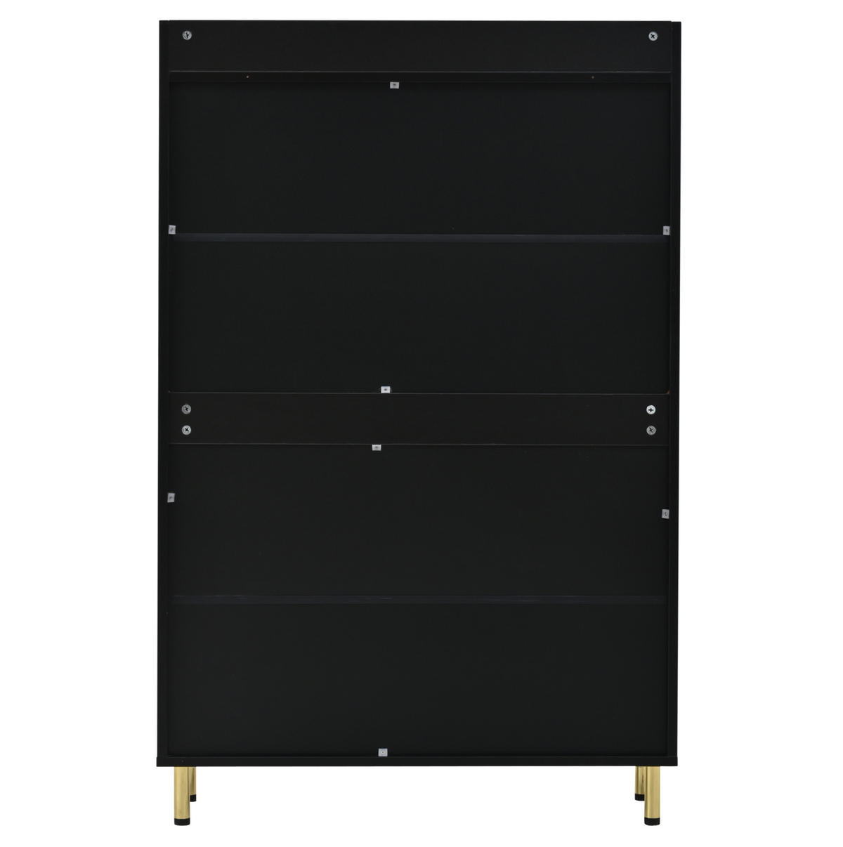 SCHUHSCHRANK aus MDF 160x23x123,5cm in Schwarz mit Metallsockel - Schwarz, Holzwerkstoff (160/123.5/23.5cm) - Modfu