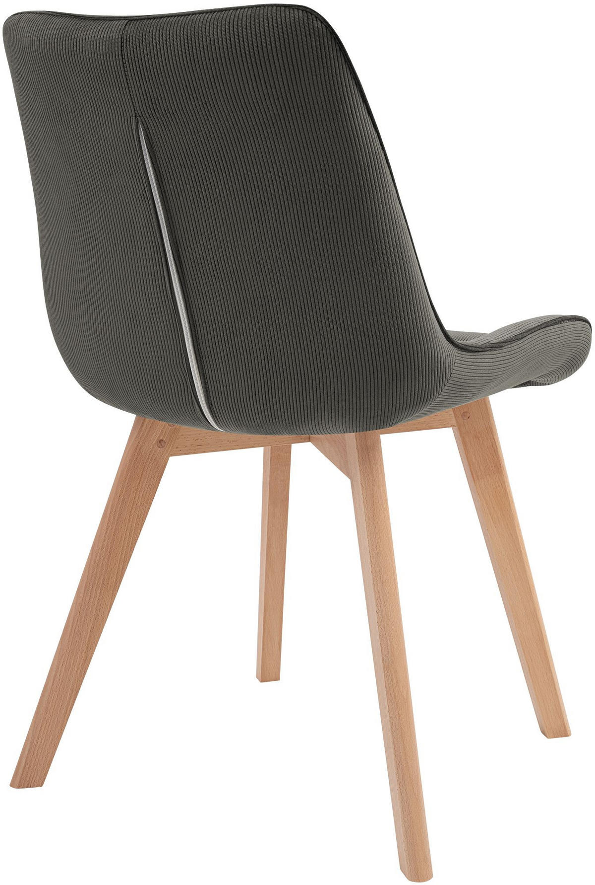 STUHL Cord Dunkelgrau - Eukalyptusholzfarben/Dunkelgrau, Holz/Textil (53/84/63cm) - CLP
