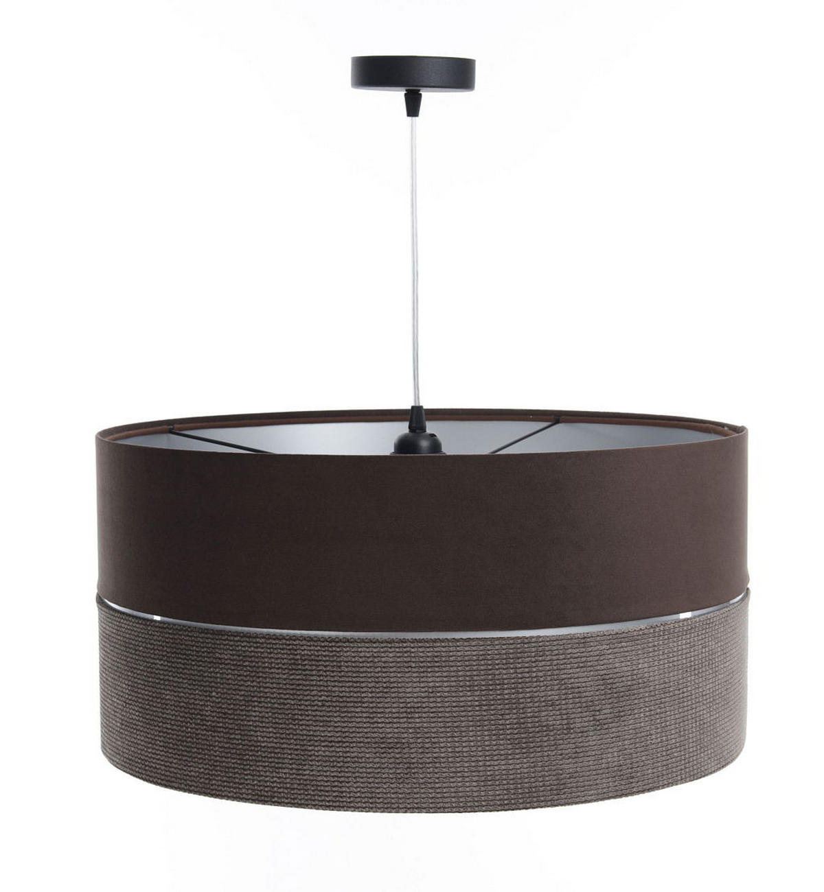 HÄNGELEUCHTE Silber 40/20 cm - Silberfarben/Braun, Kunststoff (40/0.6/20cm) - ONZENO