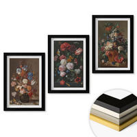 WANDBILDER 3er-Set - 20x30 cm Schwarzer Rahmen - Blumenarrangements in Vasen - Schwarz, Kunststoff (20/30cm) - ArtPrintCave