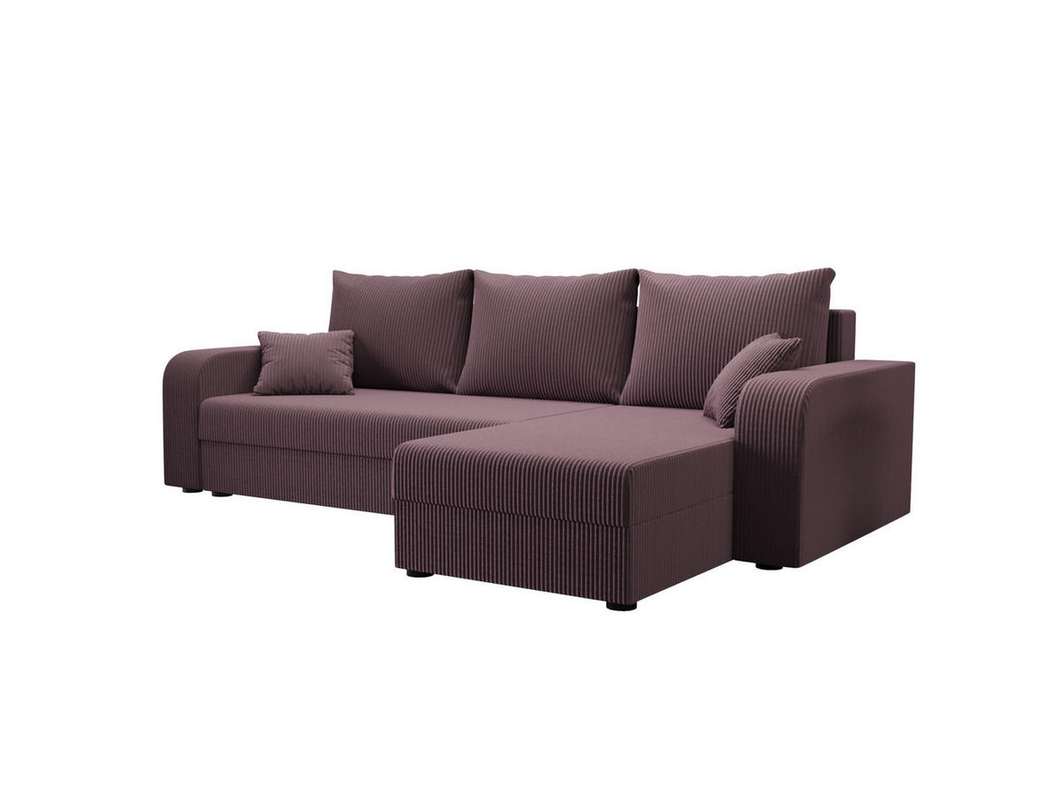 ECKSOFA HEWLET L BIS Zoom 17 Links mit Schlaffunktion - Dunkelrosa, Textil (240/140cm) - Bedante