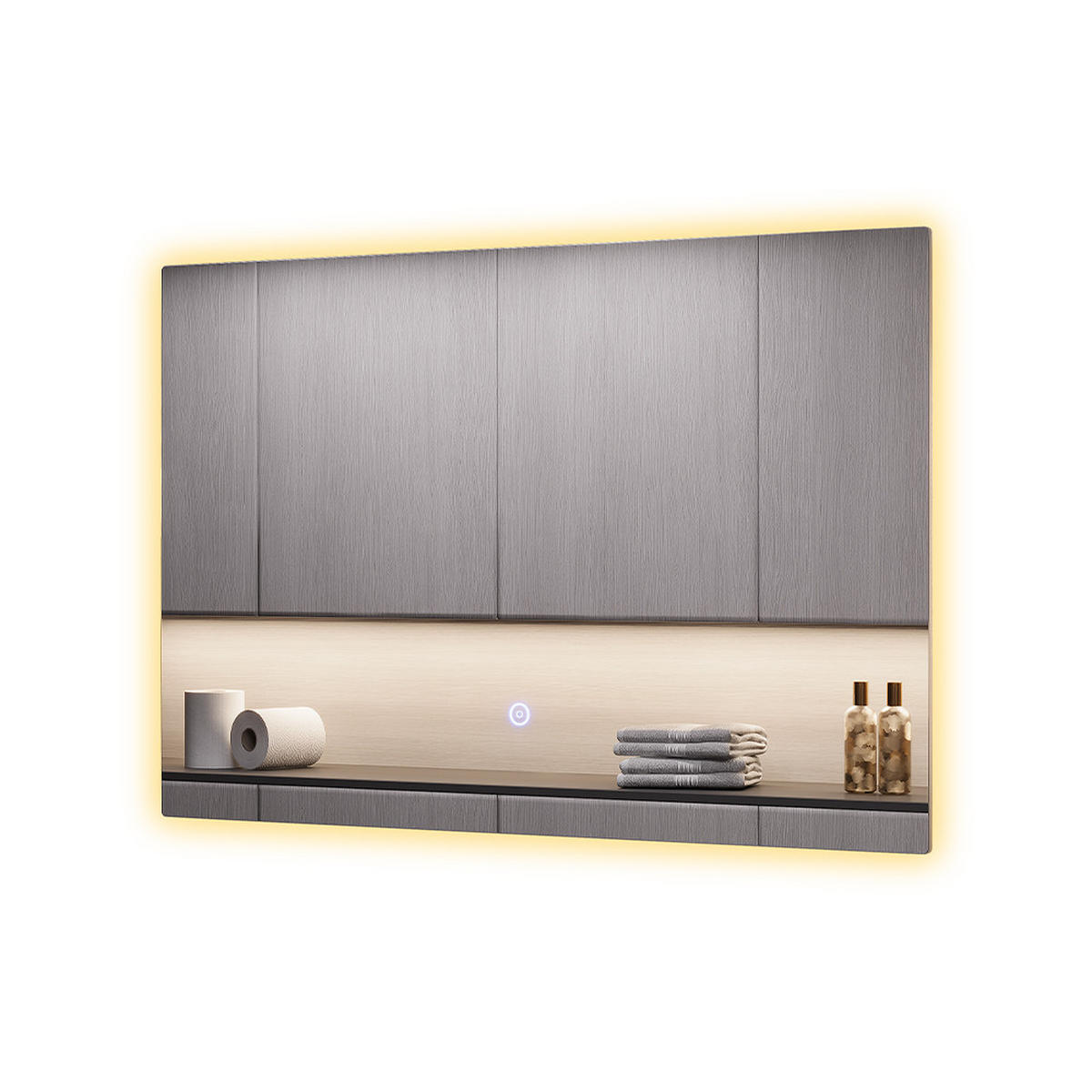 BADEZIMMERSPIEGEL Miral Glas 60 x 40 cm mit Backlight Beleuchtung - Klar, Glas (60/40/2.8cm) - Vicco